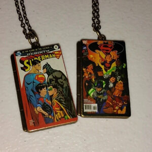 2‎ Superman comic like necklaces